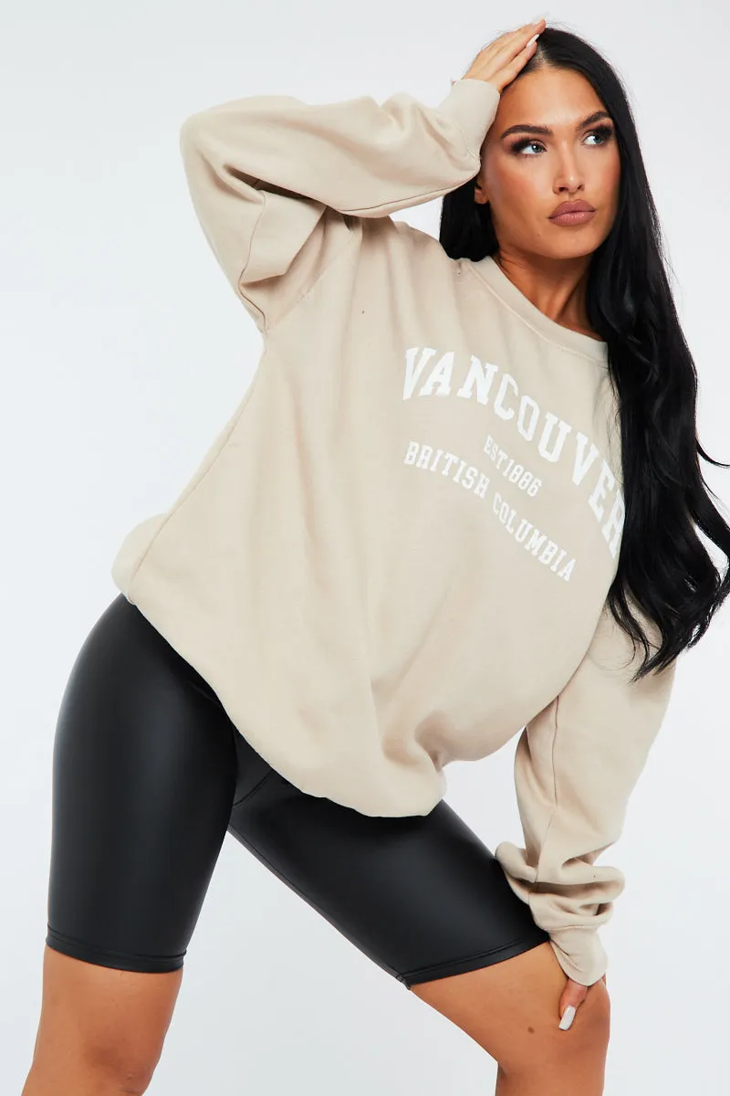 Beige Oversized Vancouver Sweatshirt - Kyran