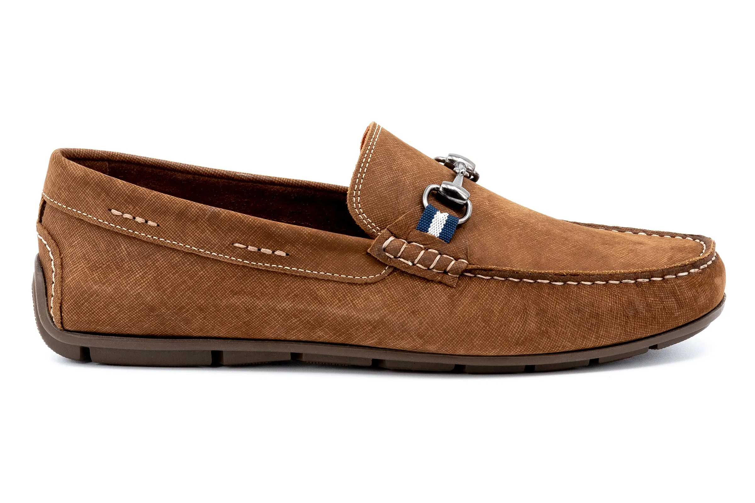 Bermuda Nubuck Horse Bit Loafers - Bark