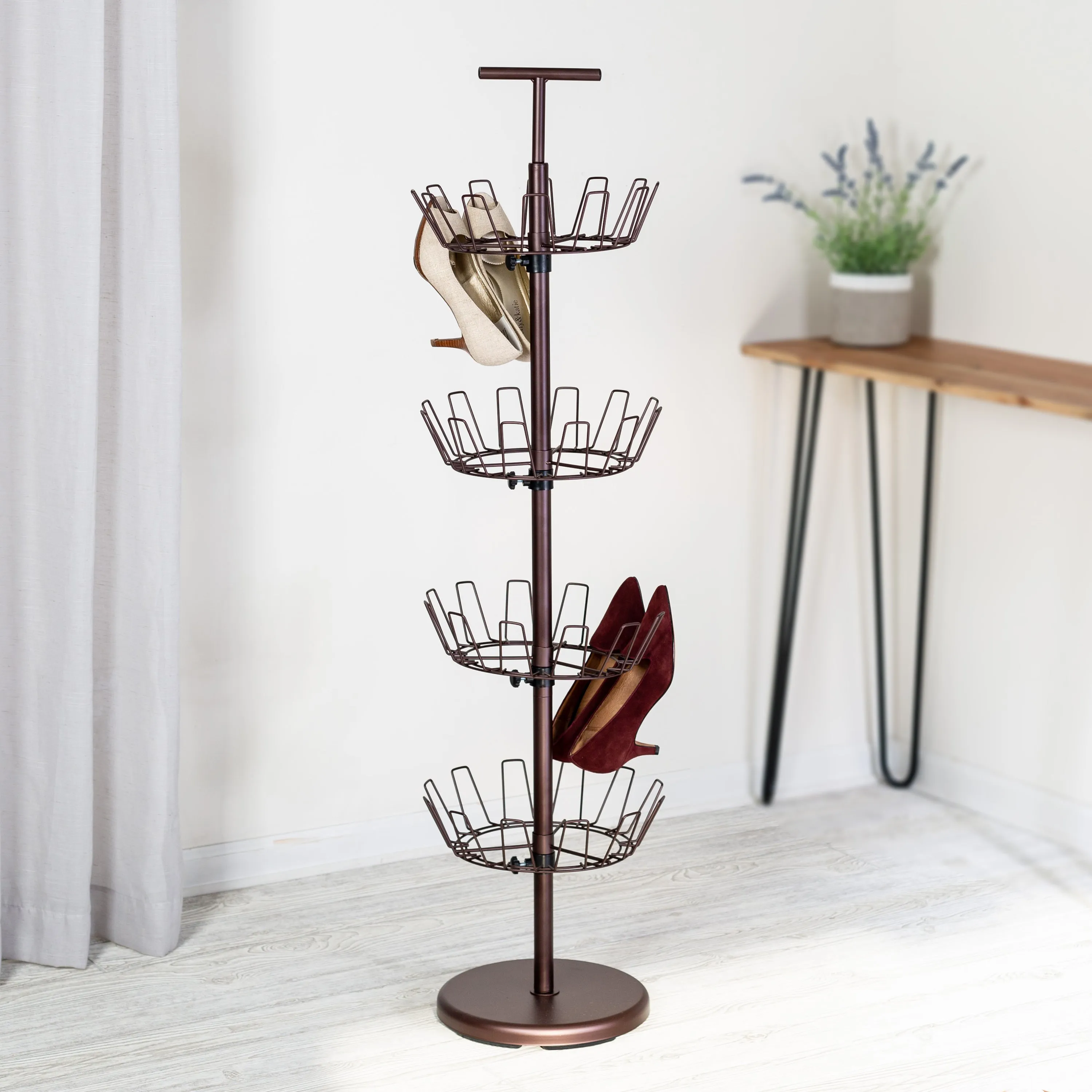 Bronze 4-Tier Revolving Shoe Tree