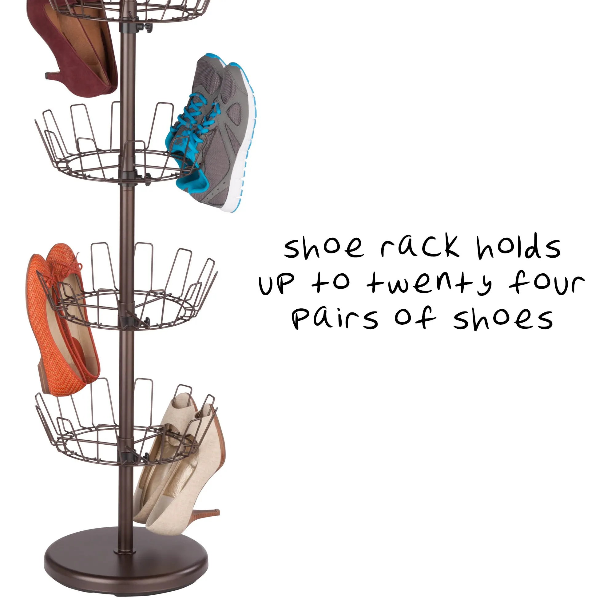 Bronze 4-Tier Revolving Shoe Tree