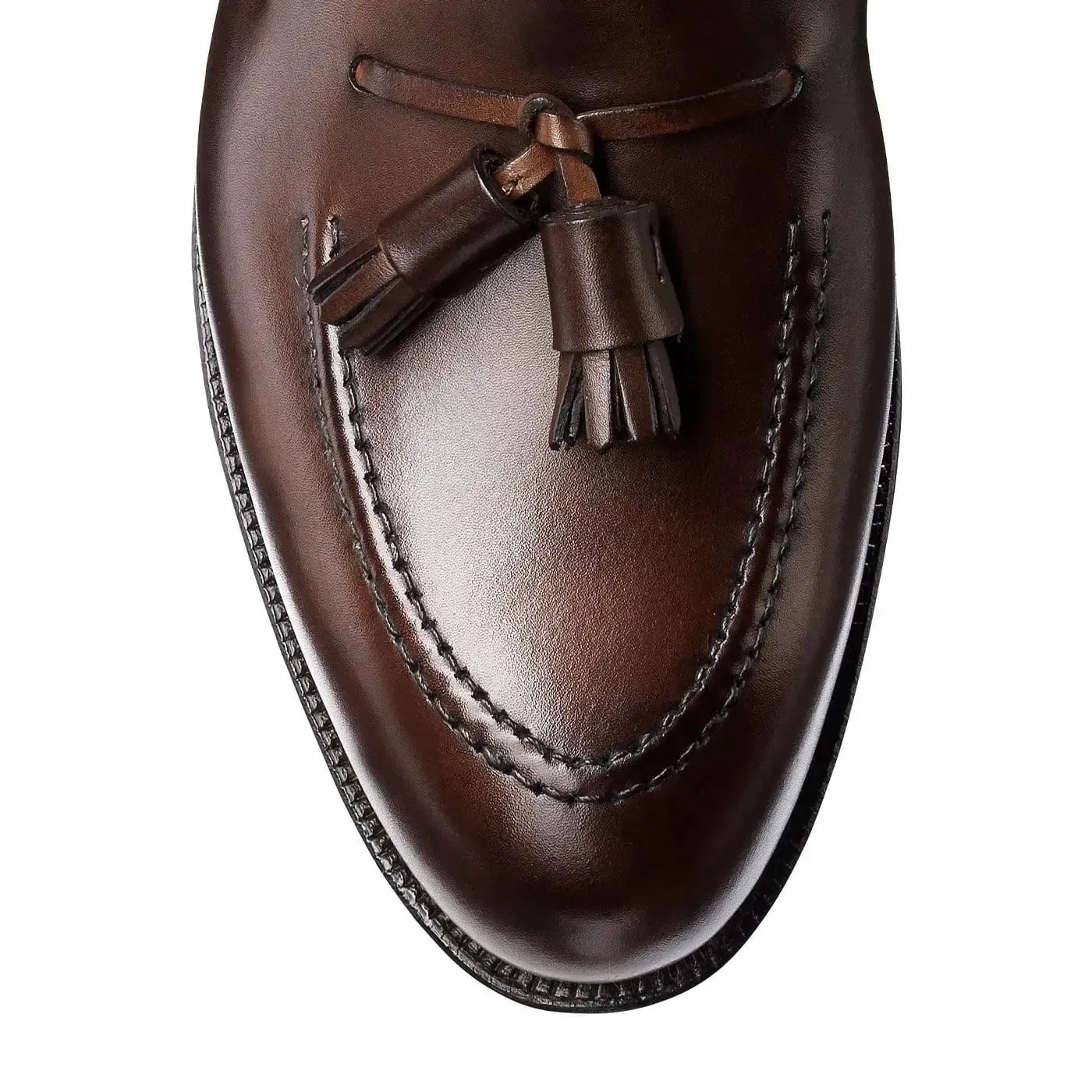 Cavendish Dark Brown Burnished Calf Tassel Loafer