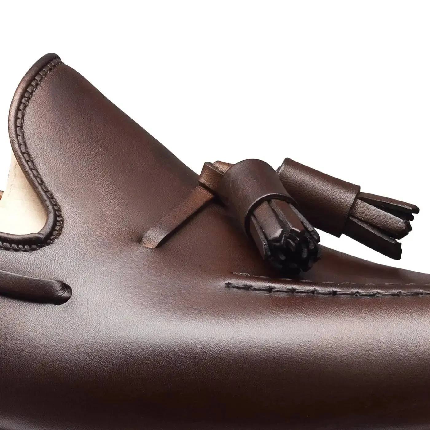 Cavendish Dark Brown Burnished Calf Tassel Loafer