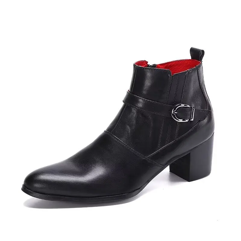 Chic Leather Power Ankle Boots