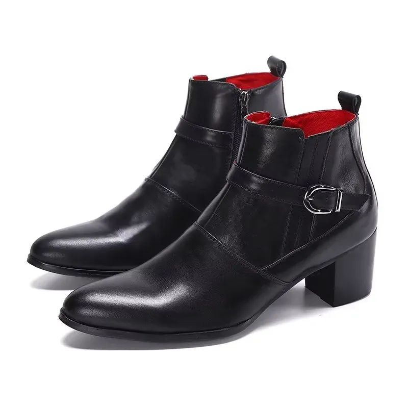 Chic Leather Power Ankle Boots