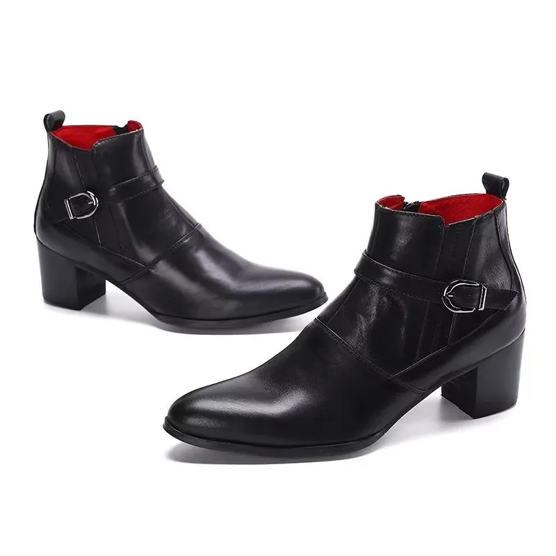 Chic Leather Power Ankle Boots