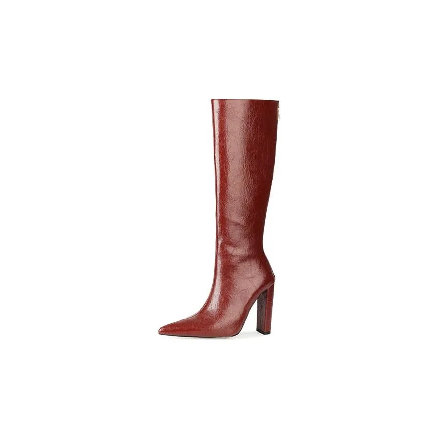 ChicPoint Textured Knee-High Slip-On Boots