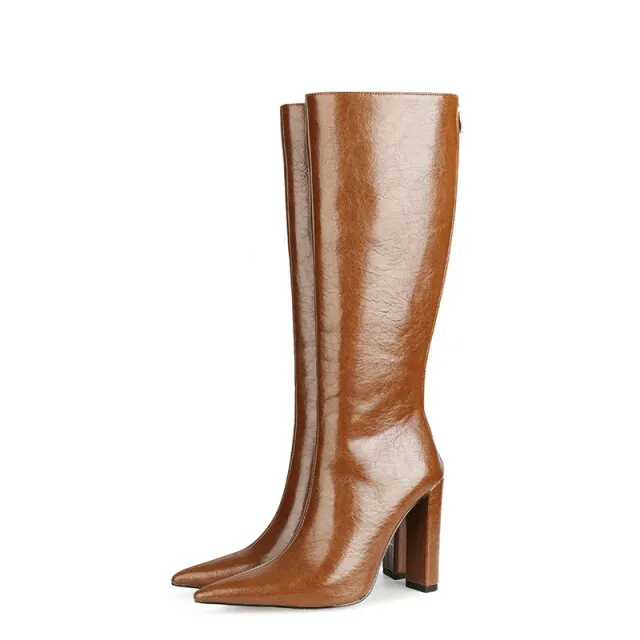 ChicPoint Textured Knee-High Slip-On Boots