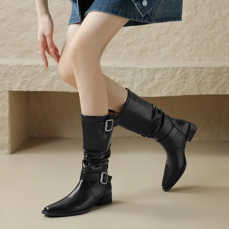 ChicTex Western Round Toe Knee-High Boots