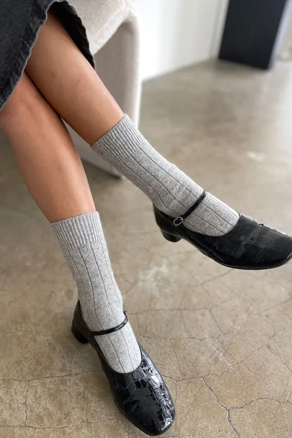 Classic Cashmere Socks | Grey Melange