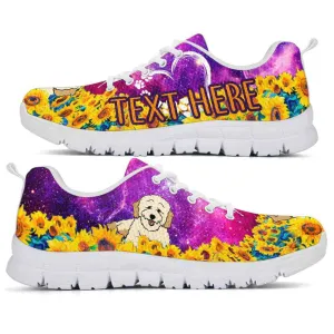 Custom Name Poodle Sneaker, Poodle Sunflower Galaxy Sneakers Running Shoes, Best Running Shoes