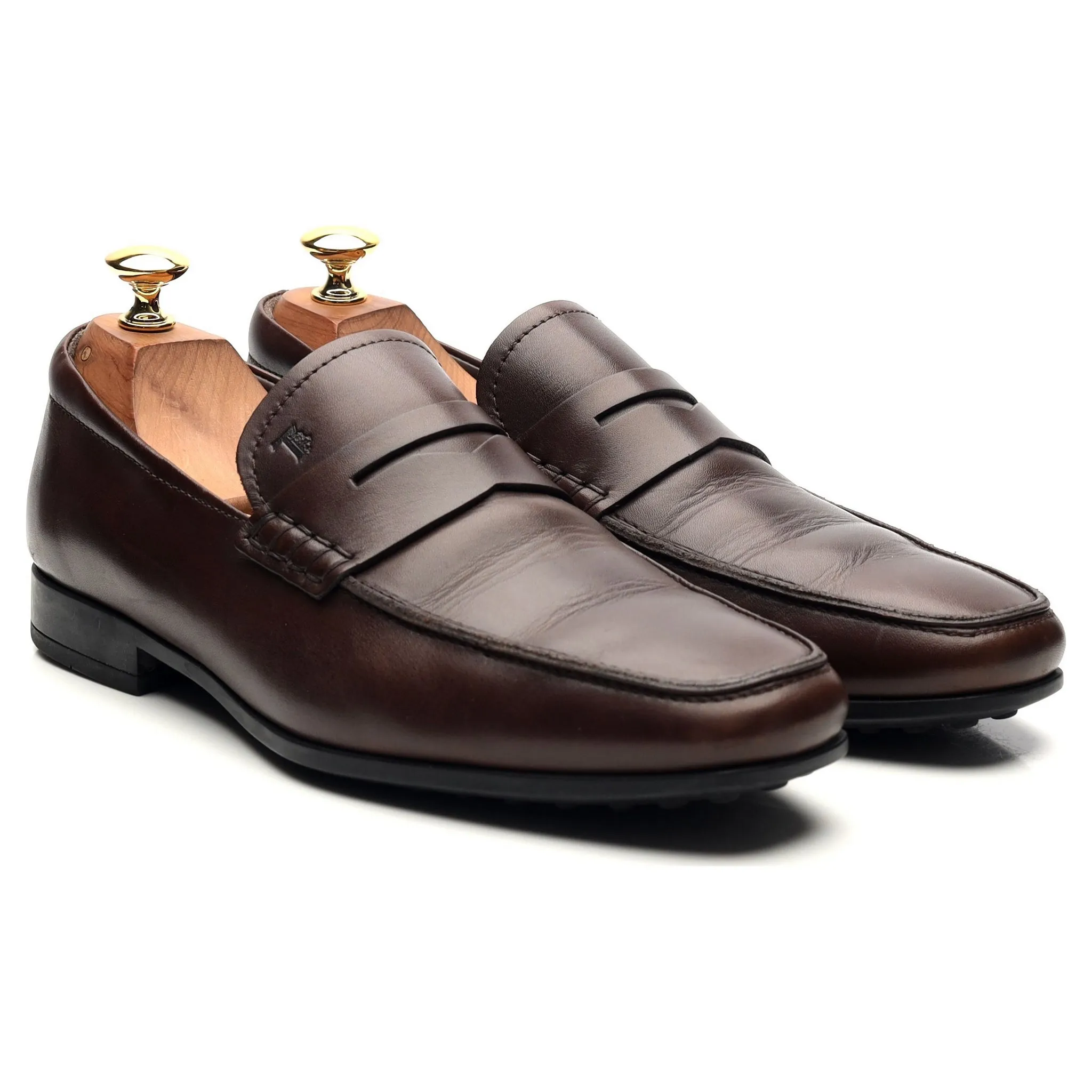 Dark Brown Leather Loafers UK 6