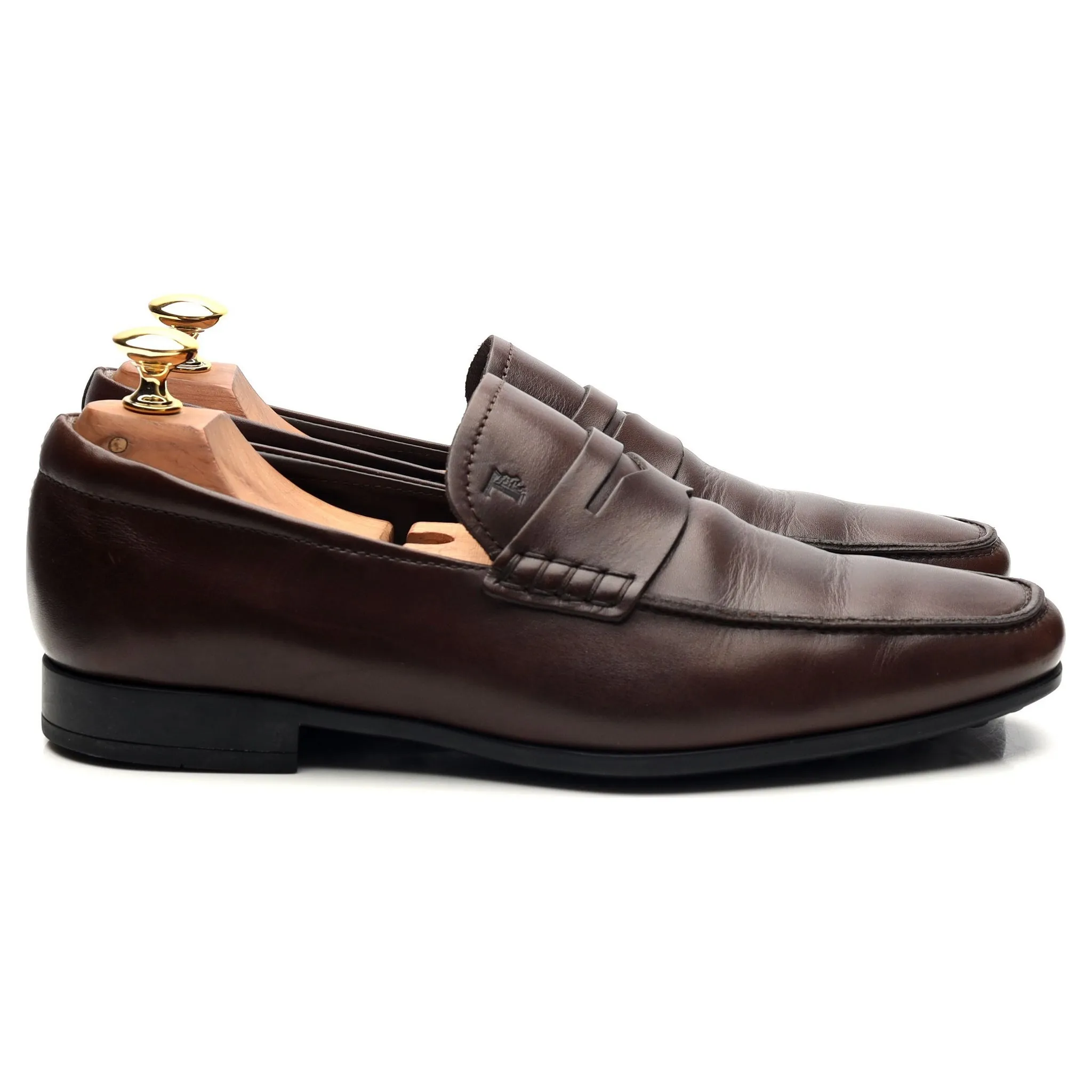 Dark Brown Leather Loafers UK 6