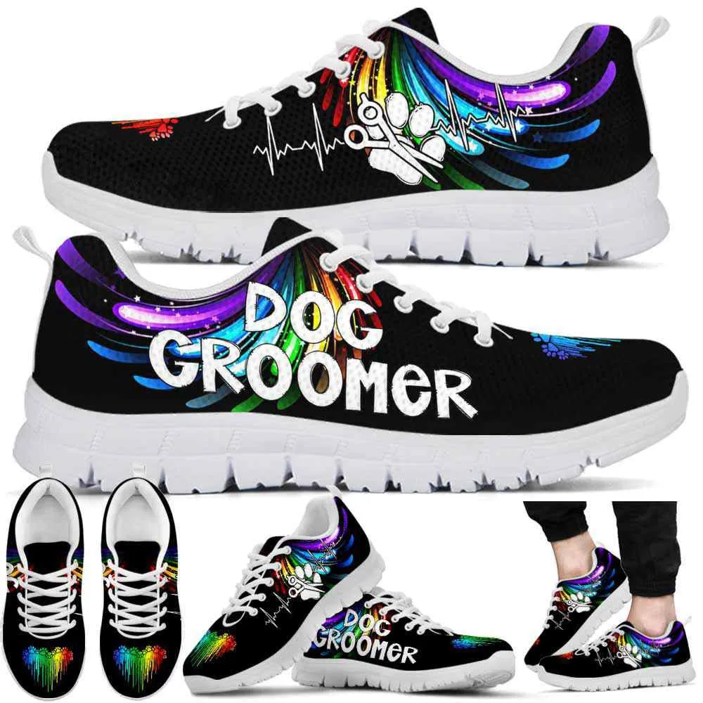 Dog Groomer Sneaker, Dog Groomer Dripping Heart Wing Sneakers Shoes, Best Running Shoes, Unique Gifts For Dog Lovers