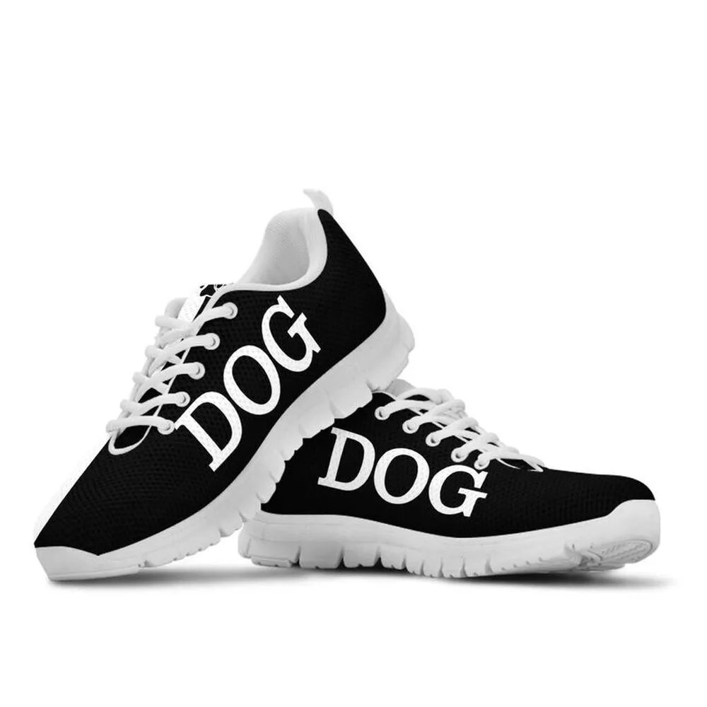 Dog Sneaker, Dog Love Black White Sneaker Shoes, Dog Shoes