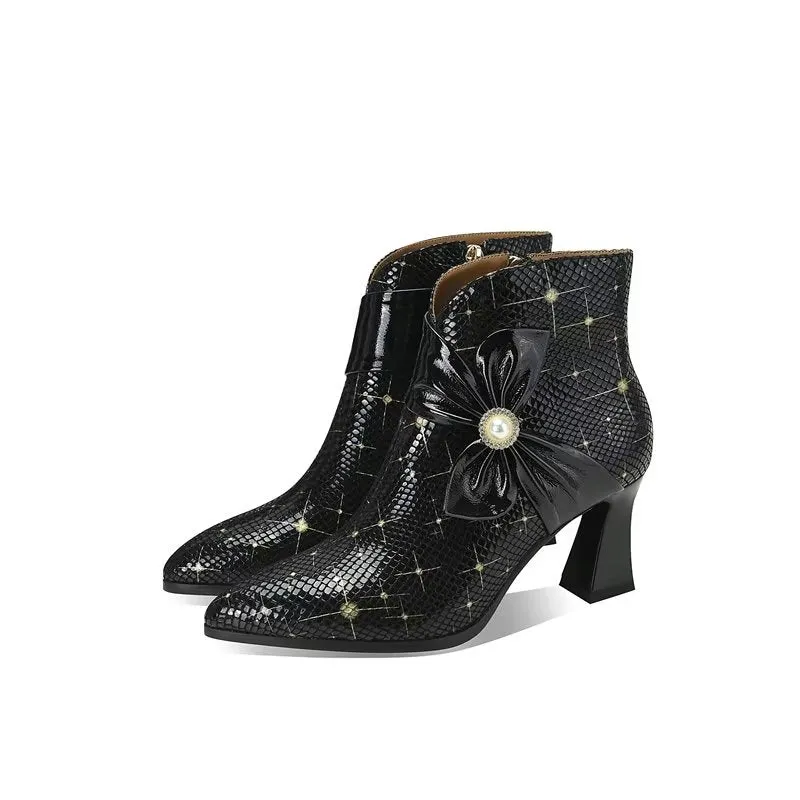 ExoticLuxe Autumn Texture Ankle Boots