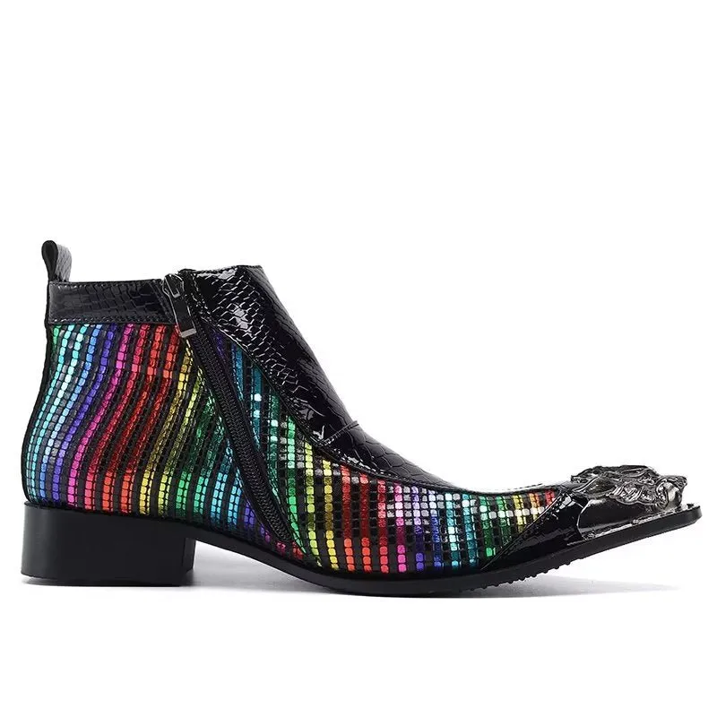 FancyLeather Exotic Ankle Boots