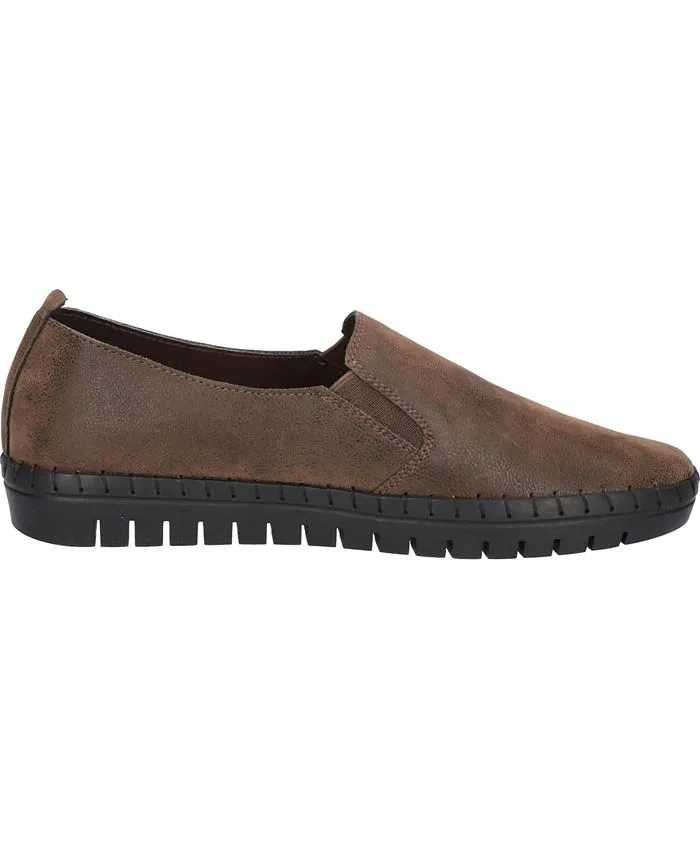 Fresh Easy Street Women's Slip-On Sneakers, Brown Matte