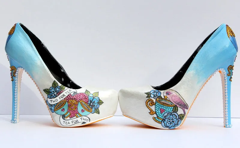 Hand-Painted Hot Air Balloon Heels