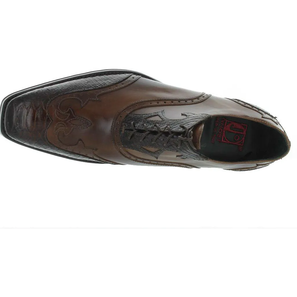 Jo Ghost Brown Python Wingtip Leather Uomo Diver