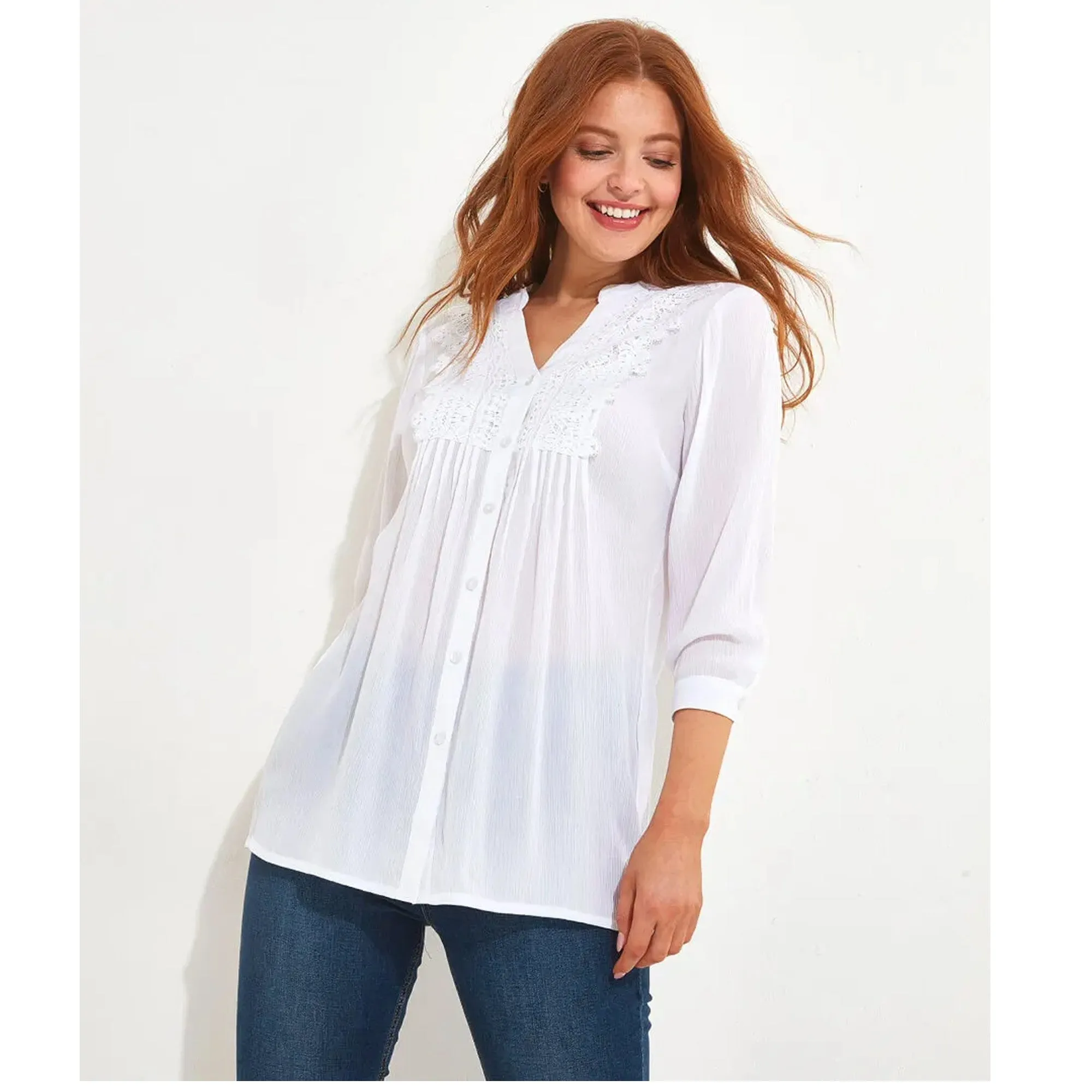 Joe Browns 10 White Favourite Longline Blouse