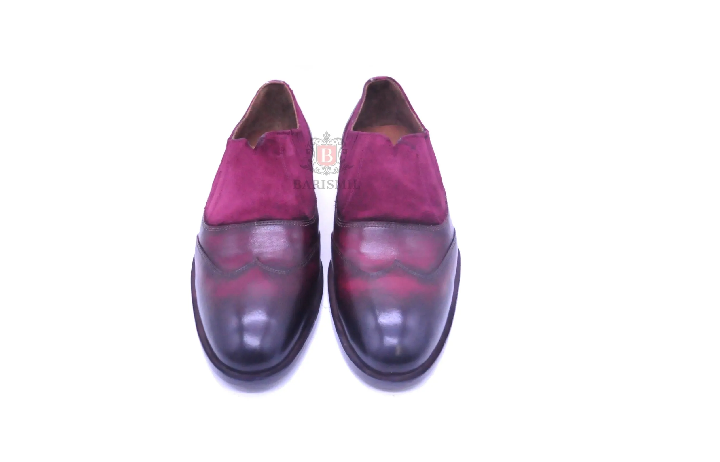 Lazy Man | Burgundy 2-Tone Loafers