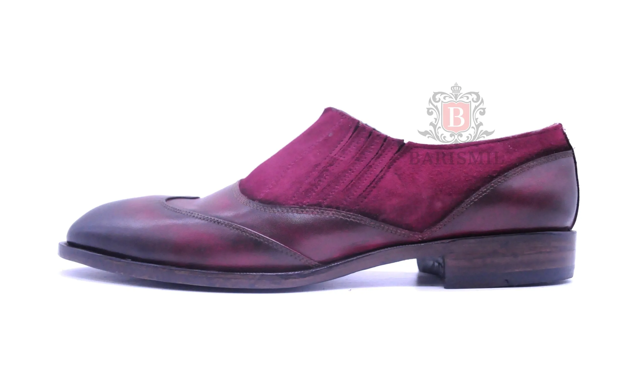 Lazy Man | Burgundy 2-Tone Loafers