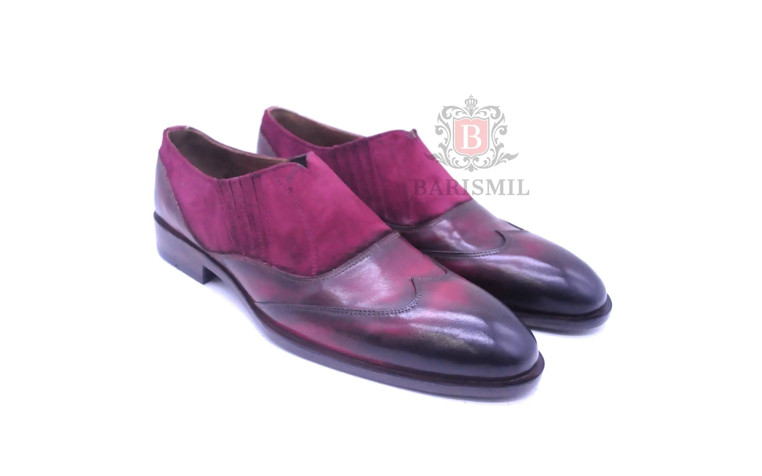 Lazy Man | Burgundy 2-Tone Loafers