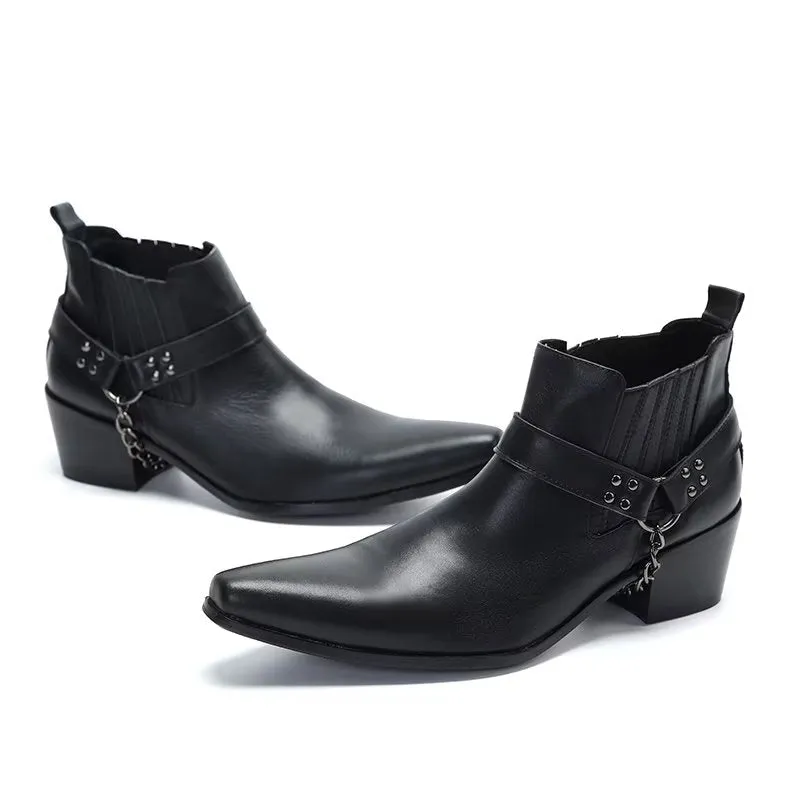 LuxeLeather Exotic Embossed Chic Dress Boots