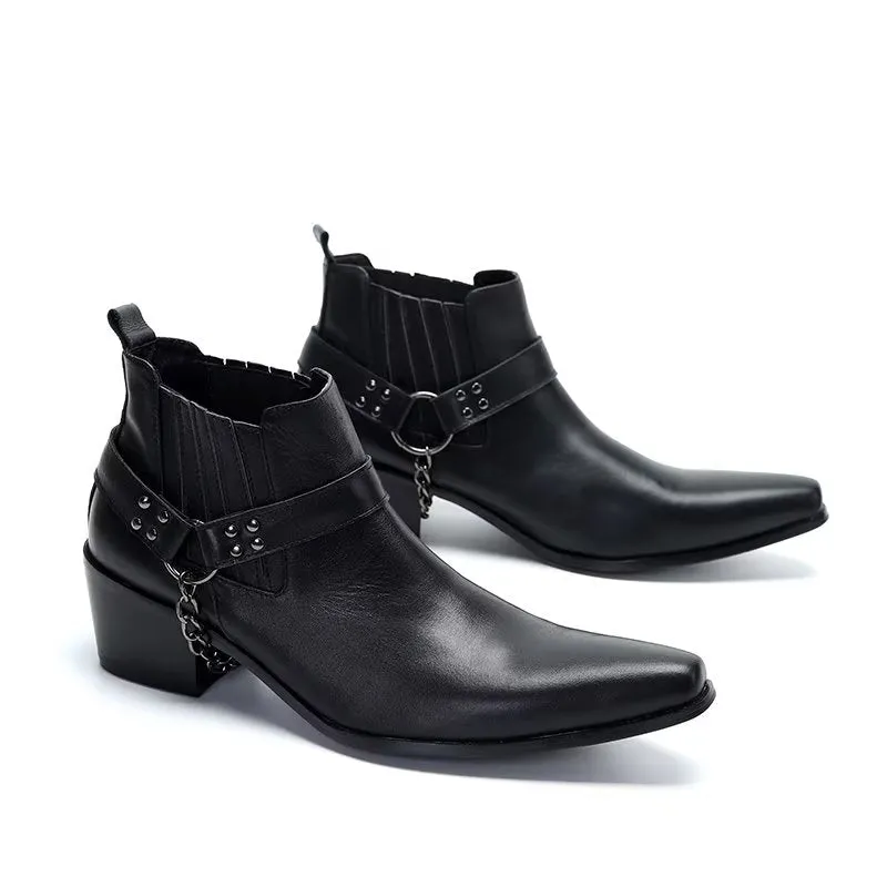 LuxeLeather Exotic Embossed Chic Dress Boots