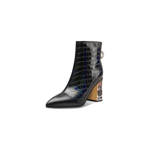 LuxeSnake Zipper Ankle Boots