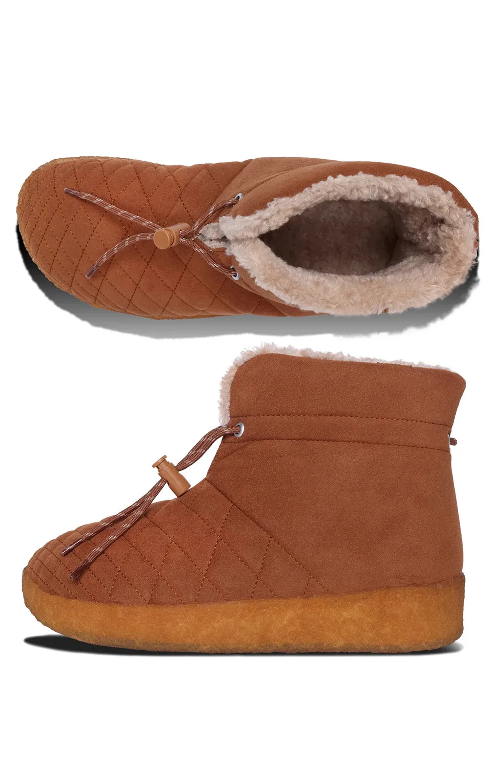 Malibu Little Dume Hi-Top Slipper Boots - Walnut/Beige/Tan