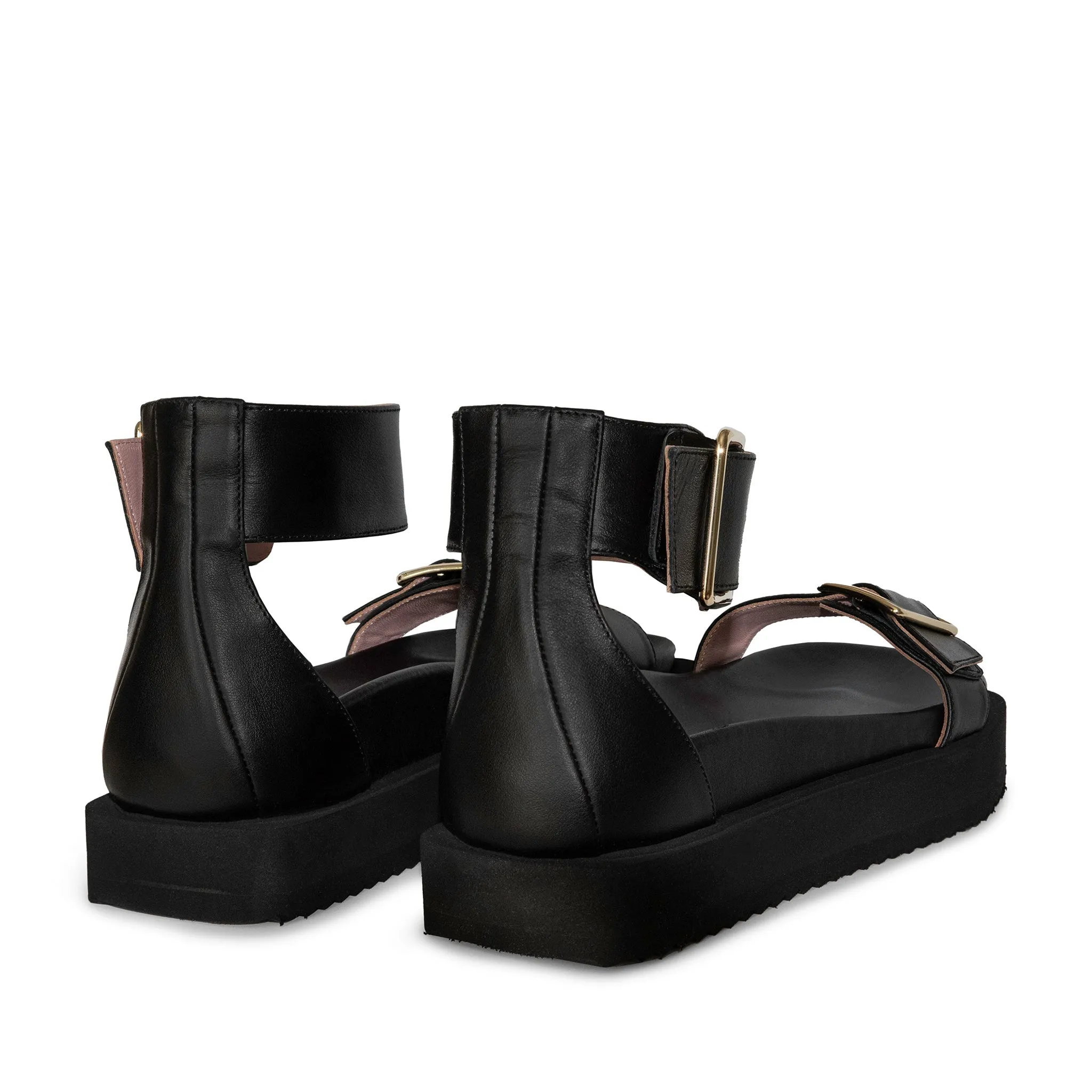 Maru Black Leather Sandals