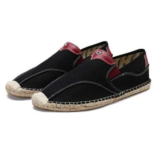 Men Comfy Hand Stitching Canvas Cloth Espadrille Loafers