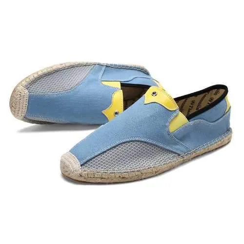 Men Comfy Hand Stitching Canvas Cloth Espadrille Loafers