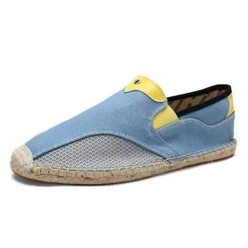 Men Comfy Hand Stitching Canvas Cloth Espadrille Loafers