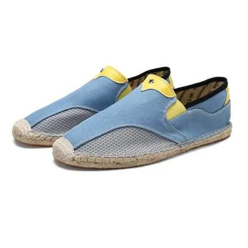 Men Comfy Hand Stitching Canvas Cloth Espadrille Loafers