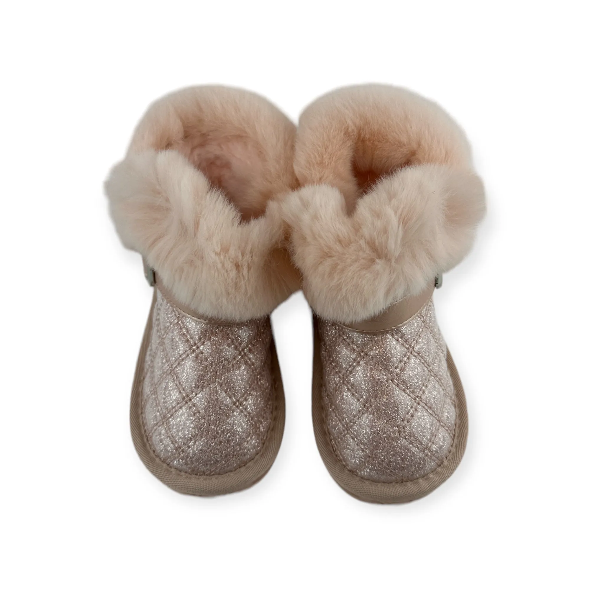 Merry Pink Fur Trim Quilted Boots