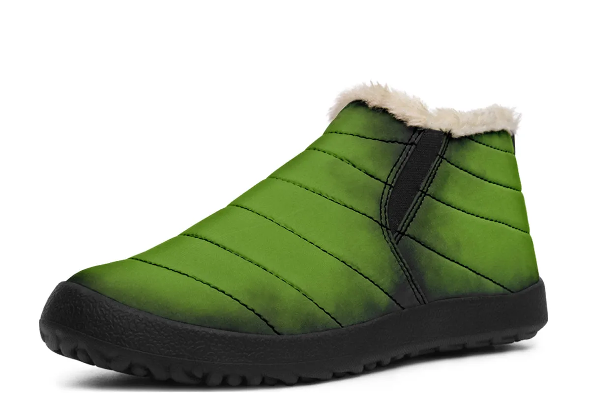 Mystic Moss Winter Sneakers - Warm & Easy Slip-On Shoes Lined with Vegan Wool with Anti-Slip Soles