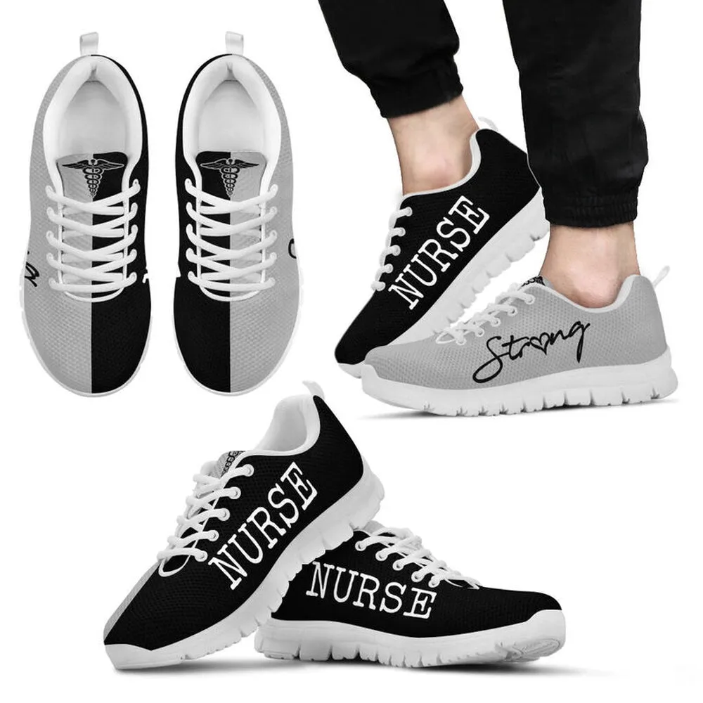 Nurse Sneaker, Nurse Strong Gray Black Sneakers Shoes, Best Shoes For Nurses