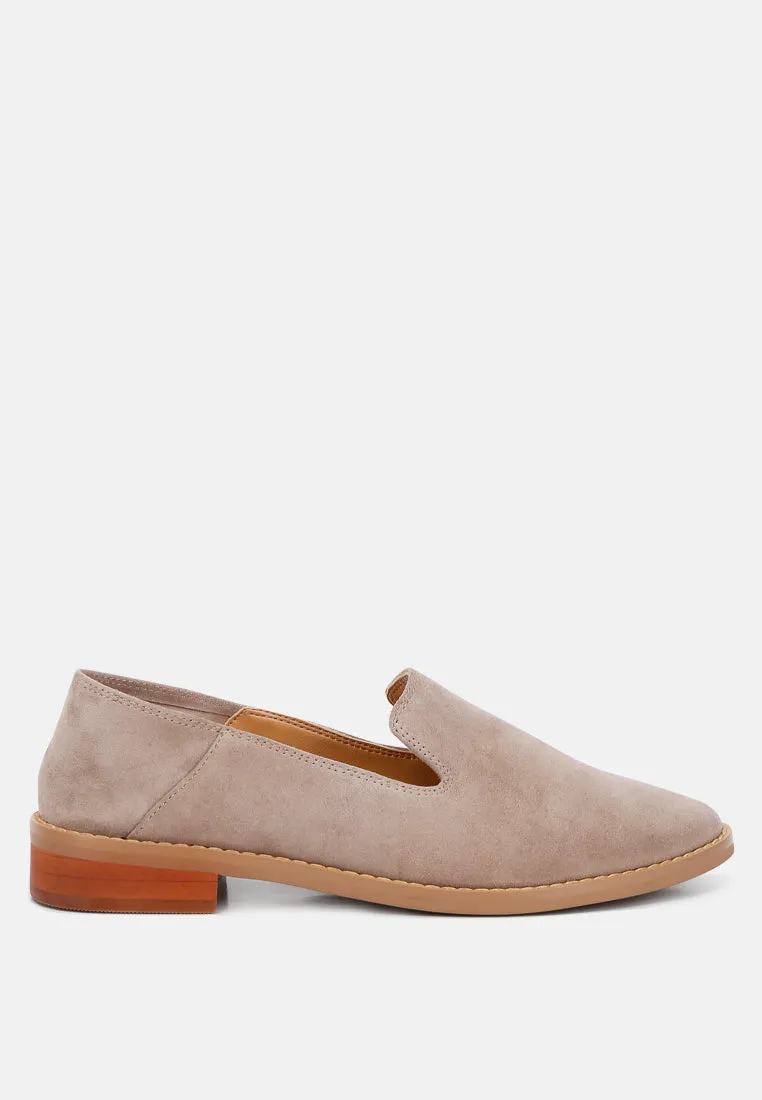 OLIWIA Taupe Classic Suede Loafers