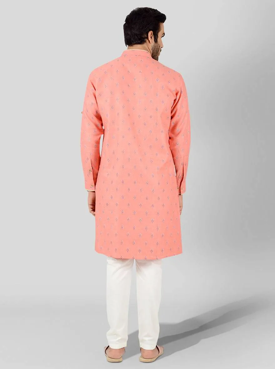 Peachish Pink Kurta | Azania