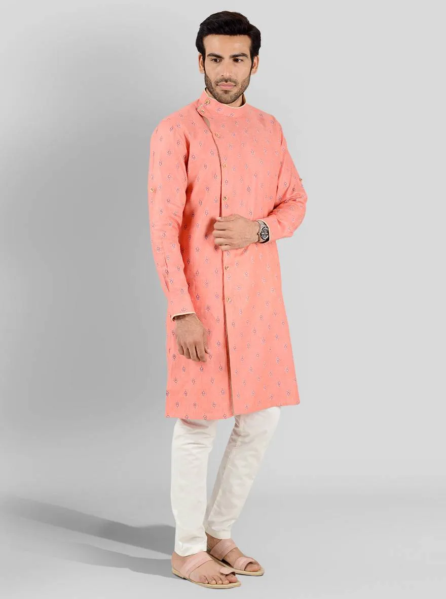 Peachish Pink Kurta | Azania