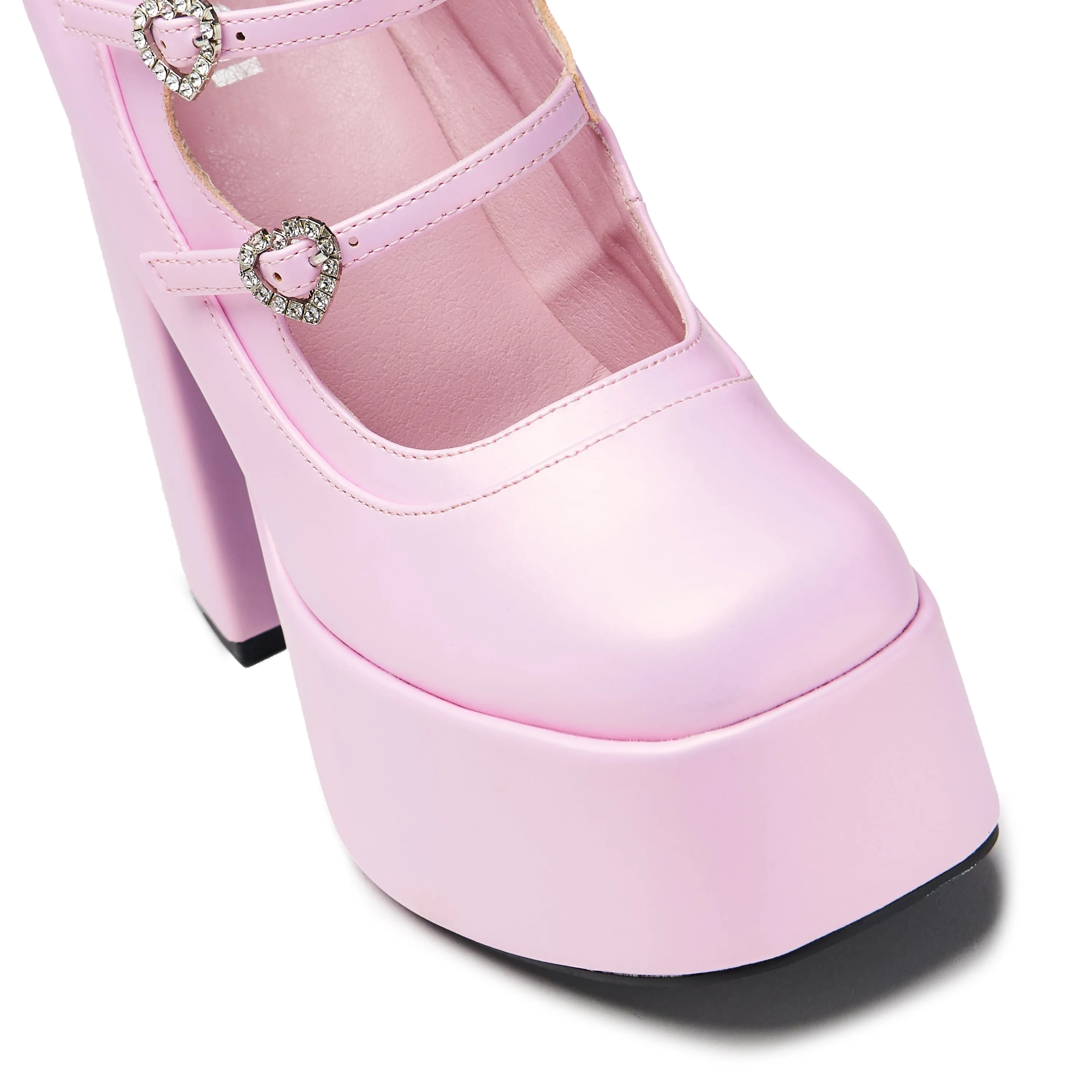 Pearl Dewdrop Platform Heels - Pink