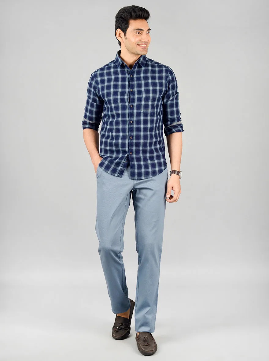 Pigeon Grey Solid Slim Fit Casual Trouser | JadeBlue