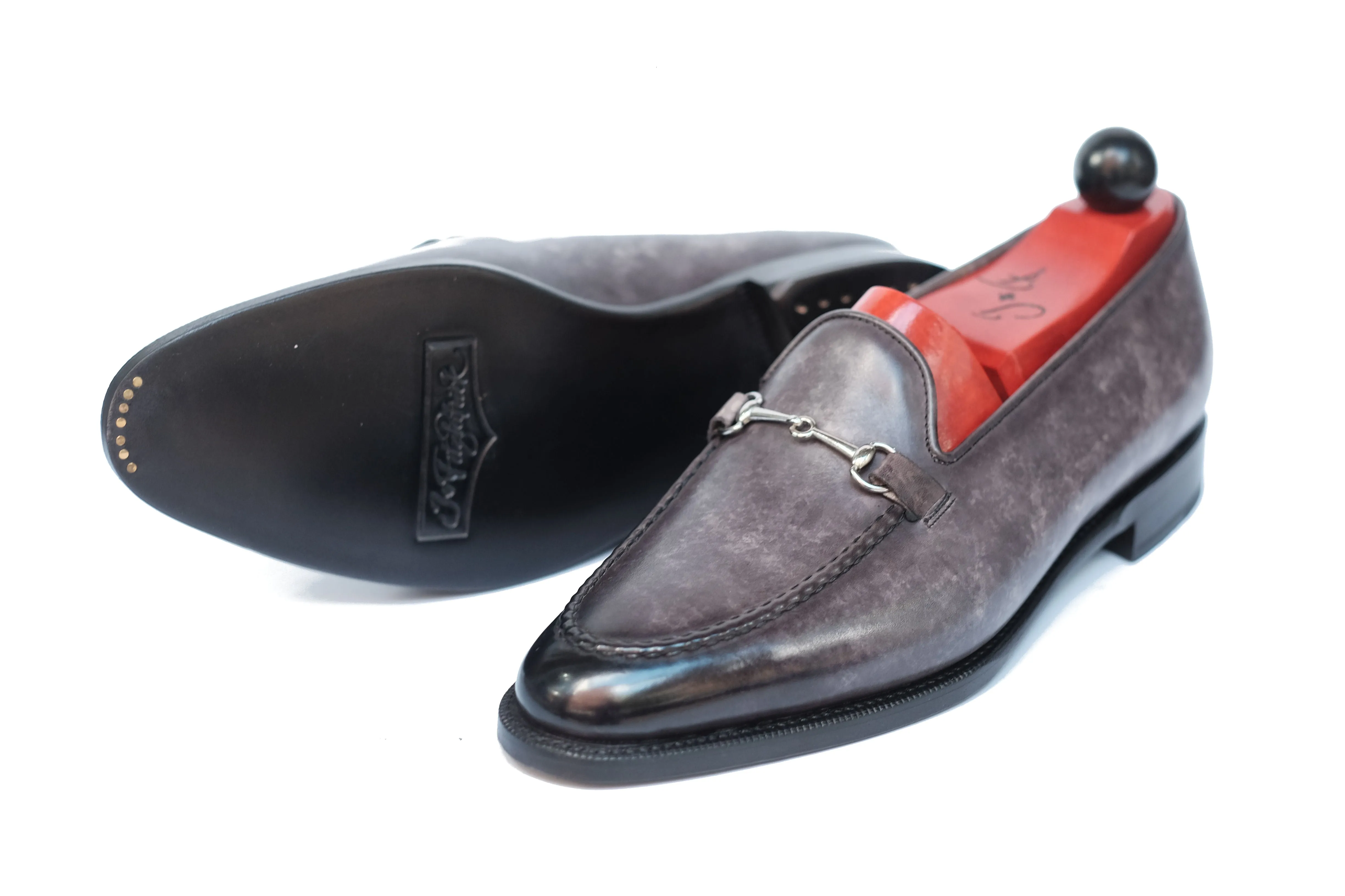 Pike - MTO - Grey Marble Patina - TMG Last - Single Leather Sole