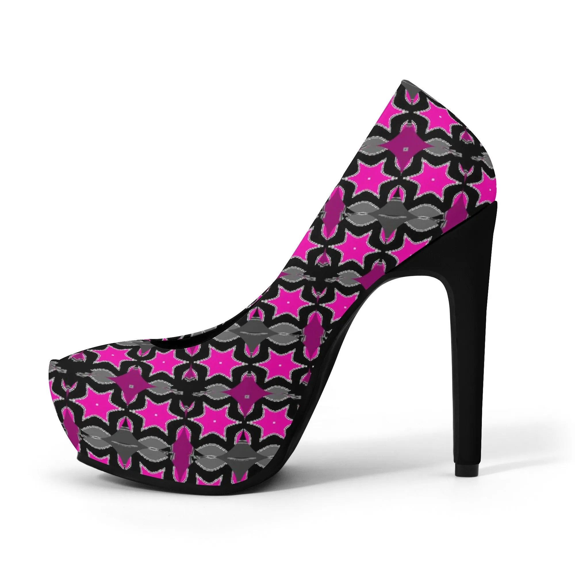 Pink Star Women Platform Pumps 5 Inch High Heels