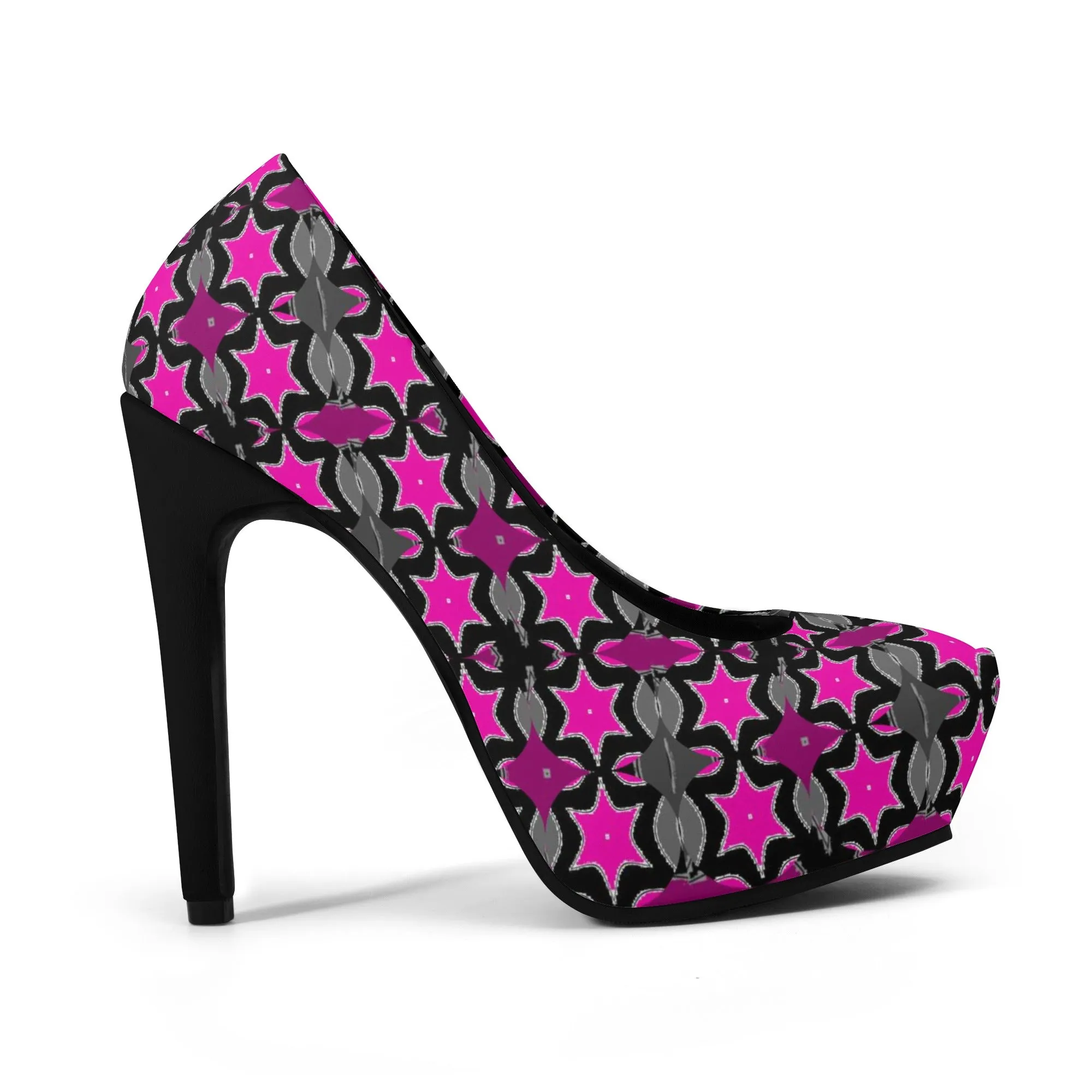 Pink Star Women Platform Pumps 5 Inch High Heels