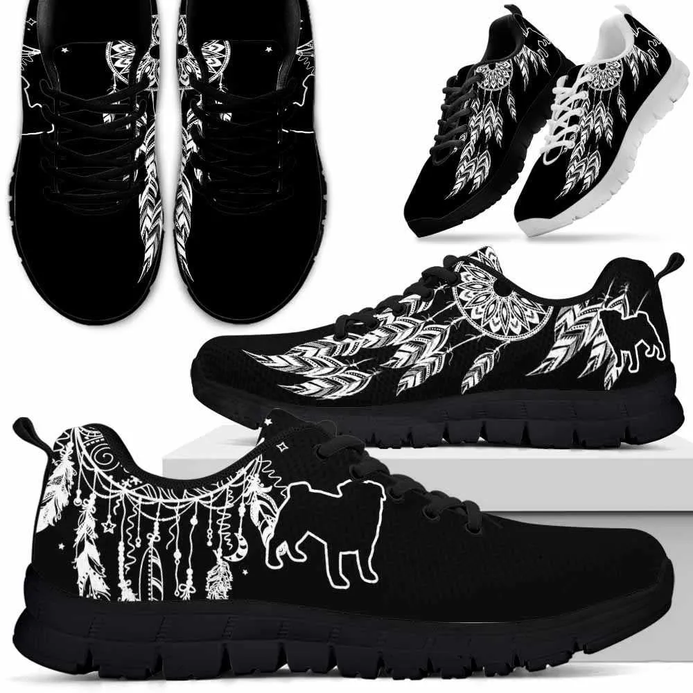 Pug Sneaker, Pug Dreamcatcher Sneakers Running Shoes Gift Women Men, Pug Shoes