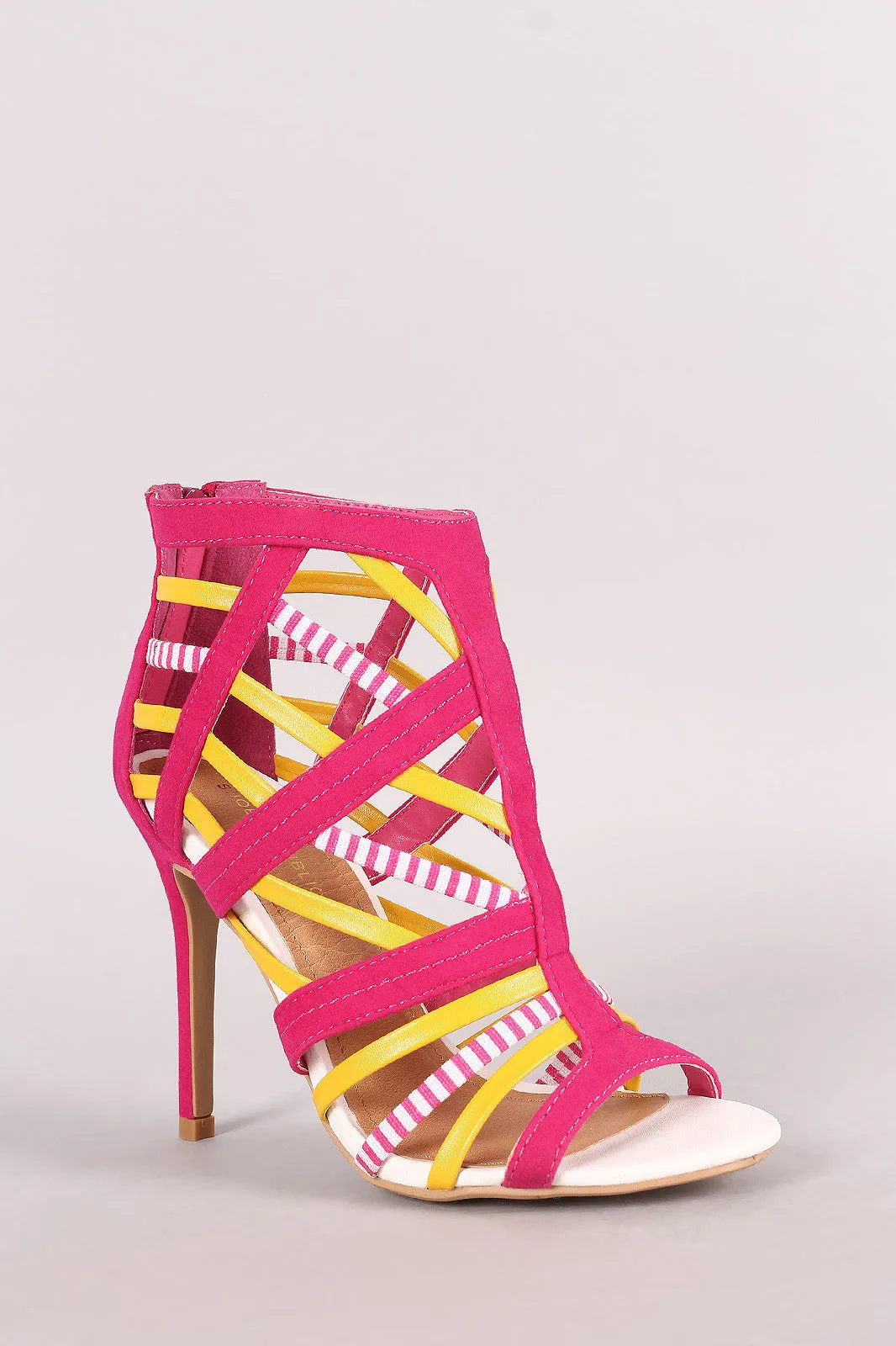 Shoe Republic LA Strappy Caged Open Toe Stiletto Heel