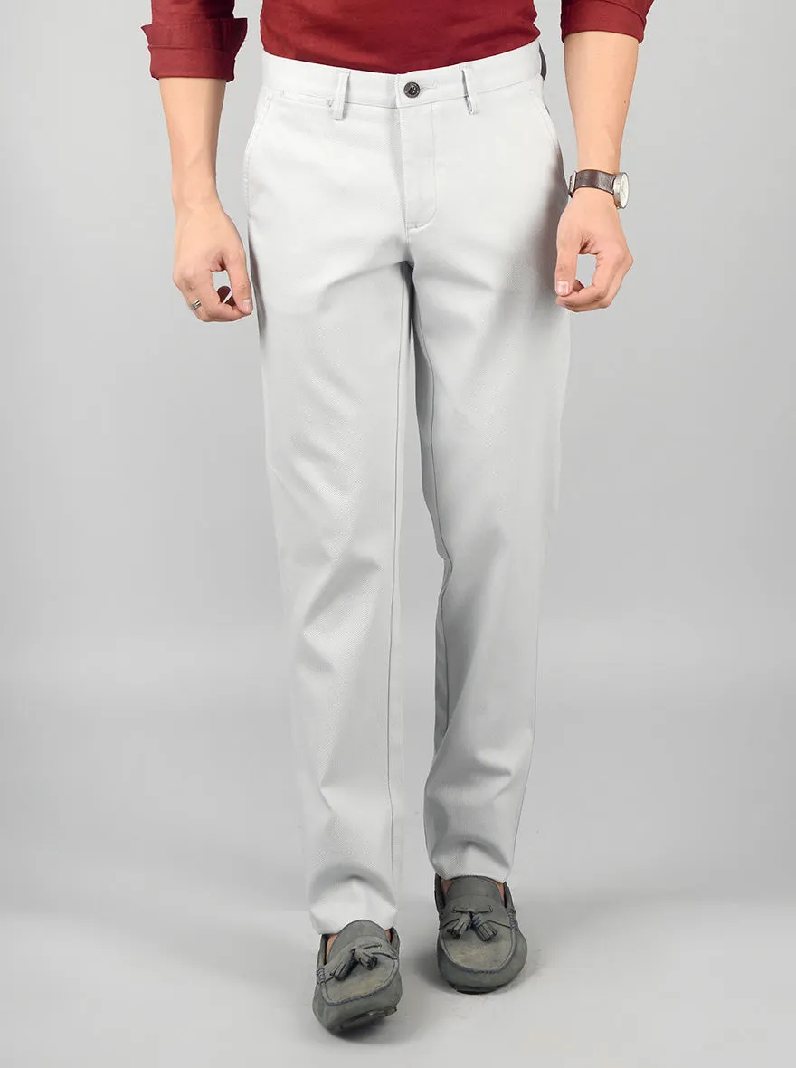 Smoke Grey Solid Slim Fit Casual Trouser | JadeBlue